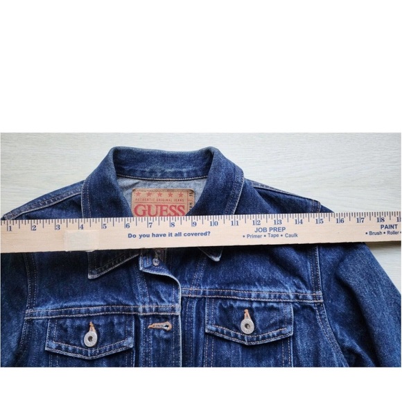 JEAN JACKET-GUESS-VINTAGE-BLUE-CLASSIC-DENIM-SIZE M-8 - Picture 6 of 13